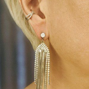 Silver and faux diamond earrings